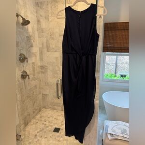 Navy Blue Ted Baker London Keyhole Sleeveless Dress